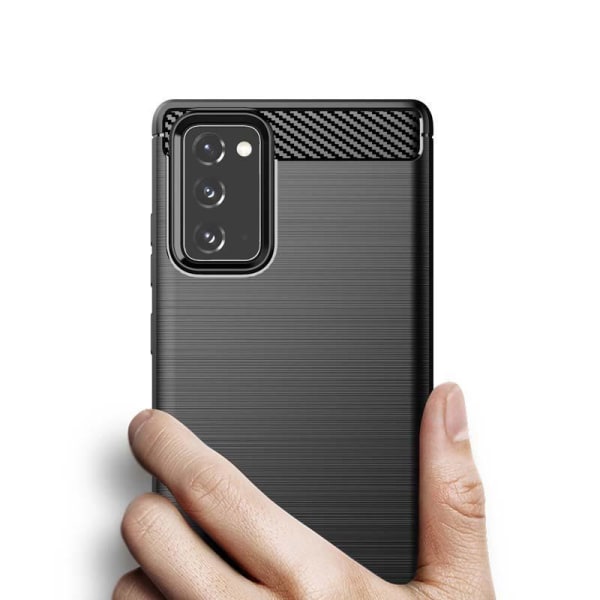 Iskunkestävä Armor Carbon TPU-kotelo Samsung Note 20 - lisää värejä Black