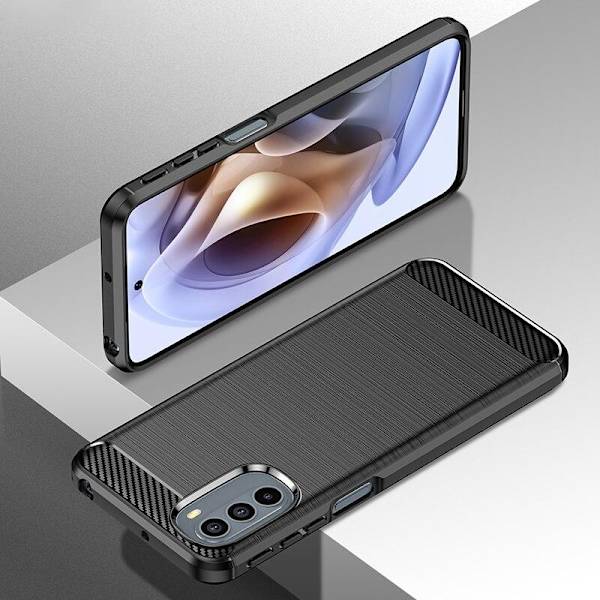 SKALO Moto G51 Armor Carbon Stöttåligt TPU-skal - Fler färger Svart