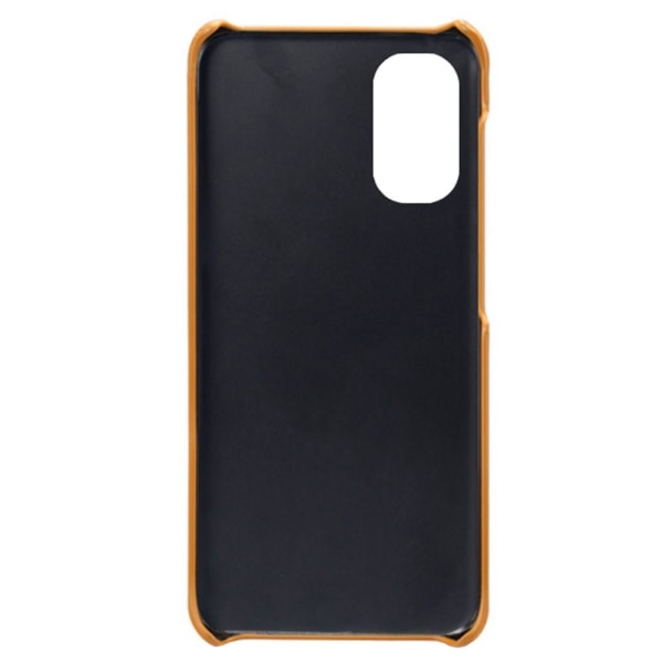 SKALO Moto G31 / G41 PU-Läder Korthållare Skal - Ljusbrun Light brown