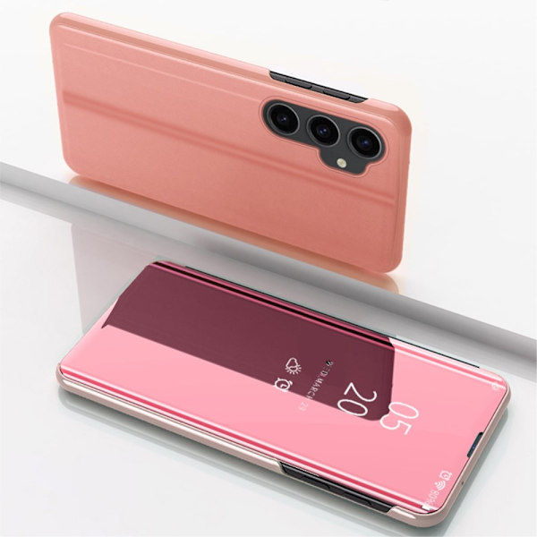 SKALO Samsung S23 FE Clear View Plånboksfodral - Roséguld Rosa guld