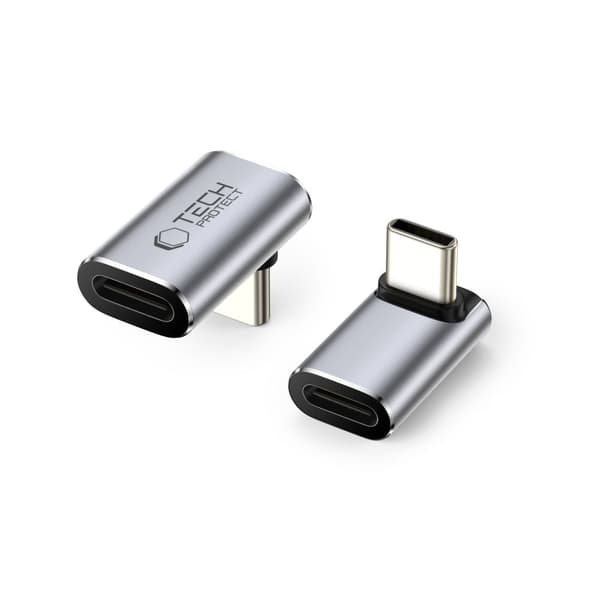 Tech-Protect UltraBoost AA02 vinkeladapter USB-C 100W - Grå grå