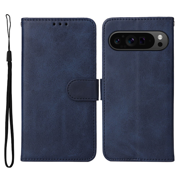 SKALO Google Pixel 9 Pro XL PU-Läder Plånboksfodral - Fler färger Blå