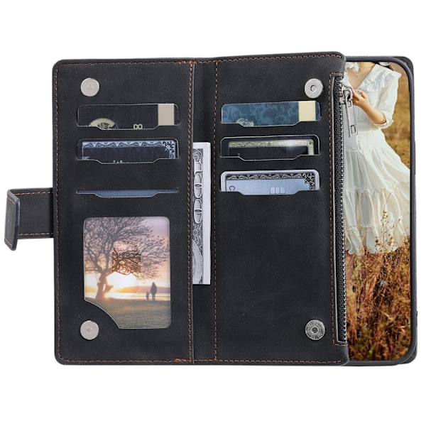 SKALO Motorola Moto G75 5G Style 005 Big Wallet Quiltat Plånboksfodral - Svart Svart