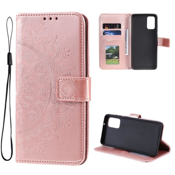 SKALO Samsung A33 5G Mandala lompakkokotelo - Ruusukulta Pink gold
