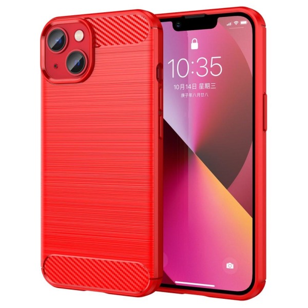 SKALO iPhone 14 Plus Armor Carbon Stødsikker TPU-cover - Vælg fa Red