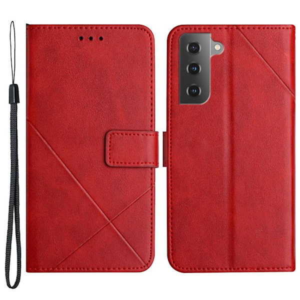 SKALO Samsung S22+ Embossed Plånboksfodral i PU-Läder - Fler färger Röd