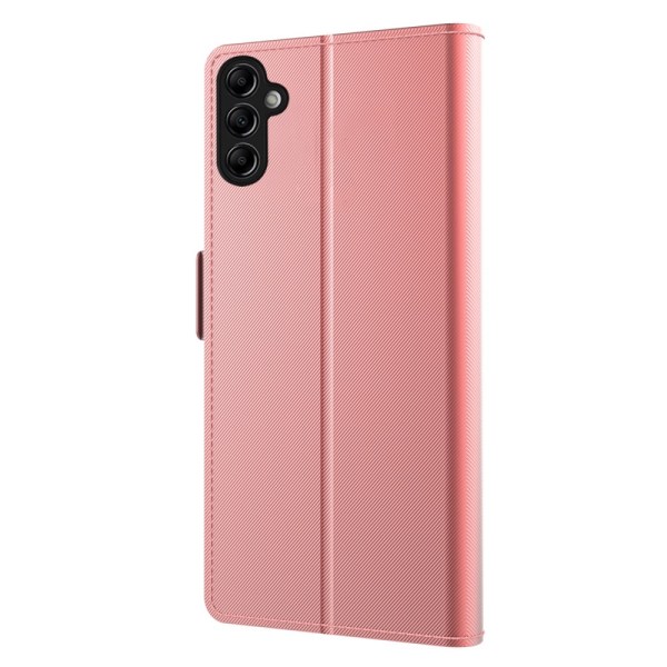 SKALO Samsung A14 4G/5G Kortholder Mirror Flip Cover - Rosa guld Pink gold