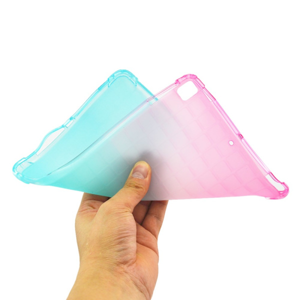 SKALO iPad 10.2 Gradient TPU Suojakuori - Pinkki-Turkoosi Multicolor