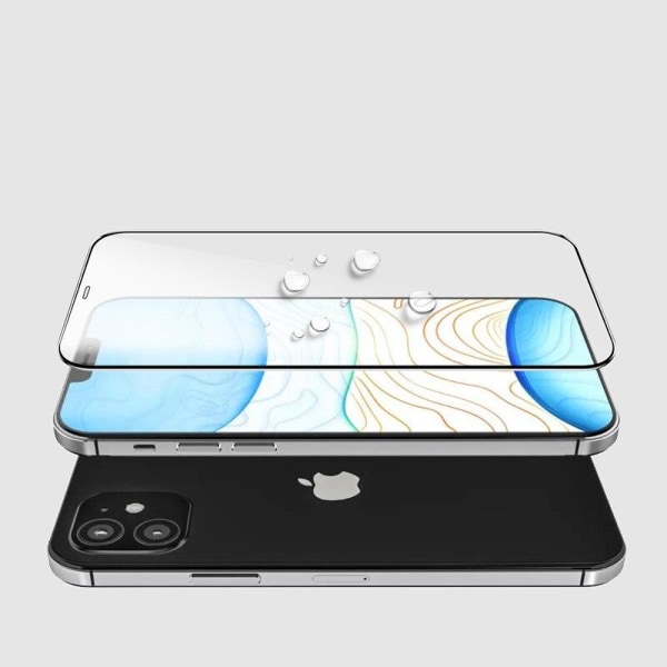 SKALO iPhone 12 Heltäckande Skärmskydd Härdat Glas - Svart Svart