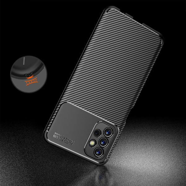 SKALO Samsung A13 4G Carbon Fiber TPU-suojakuori - Sininen Blue