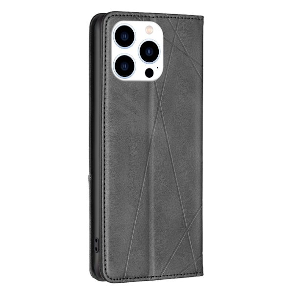 iPhone 15 Pro BINFEN COLOR Kohokuvioitu Lompakkokotelo - Musta Black