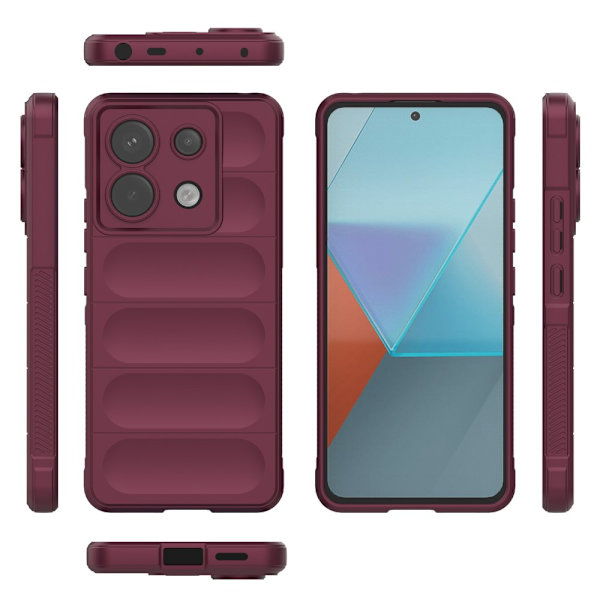 SKALO Xiaomi Redmi Note 13 Pro 5G Puffer Bumper TPU-suojakuori - Viininpunainen Wine red