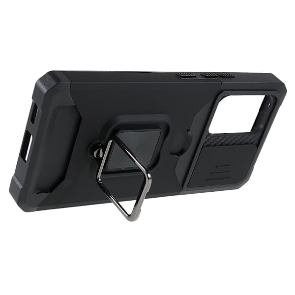 SKALO Samsung A53 5G Armor Card Holder Camera Slider Suojakuori - Musta Black