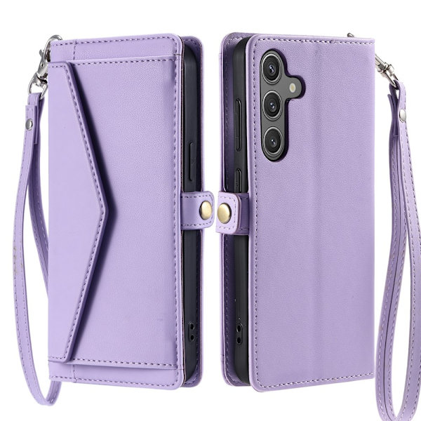 SKALO Samsung S24 FE PU-Läder Envelope Plånboksfodral - Lila Lila
