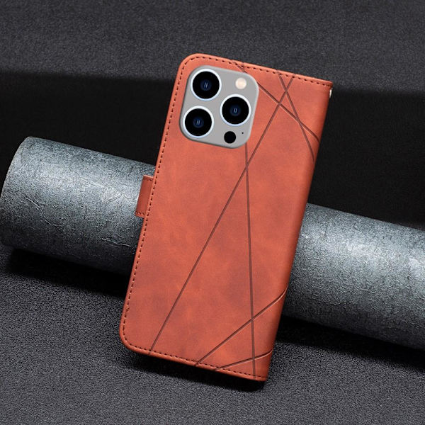 iPhone 15 Pro Max BINFEN COLOR Embossed Plånboksfodral - Brun Brun
