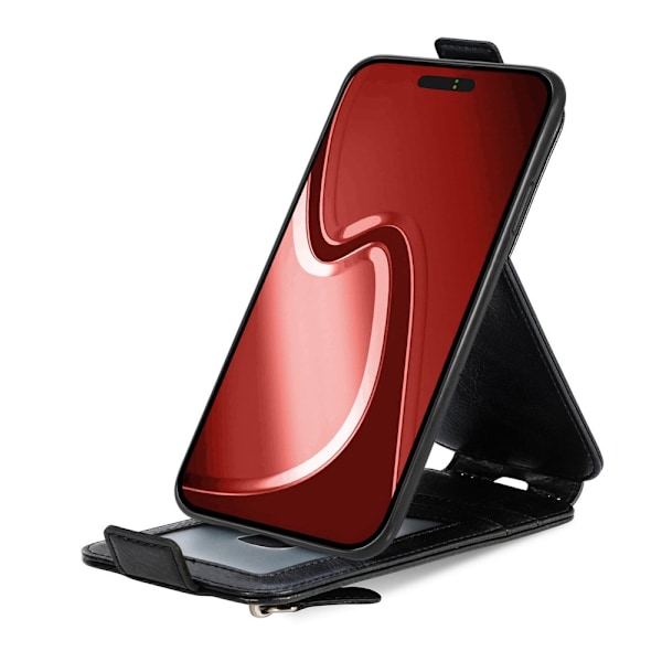 SKALO iPhone 16 Pro Vertical Flip Cover - Sort Black