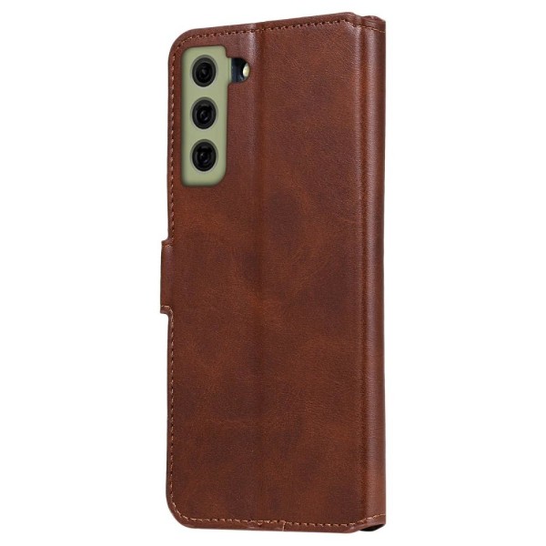 SKALO Samsung S21 FE Classic lompakkokotelo - ruskea Brown