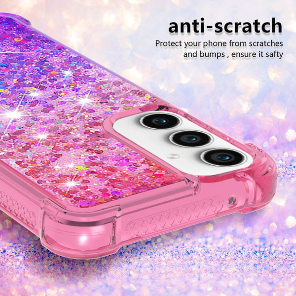 SKALO Samsung S23 FE Kvicksand Glitter Hjärtan TPU-skal - Rosa-L multifärg