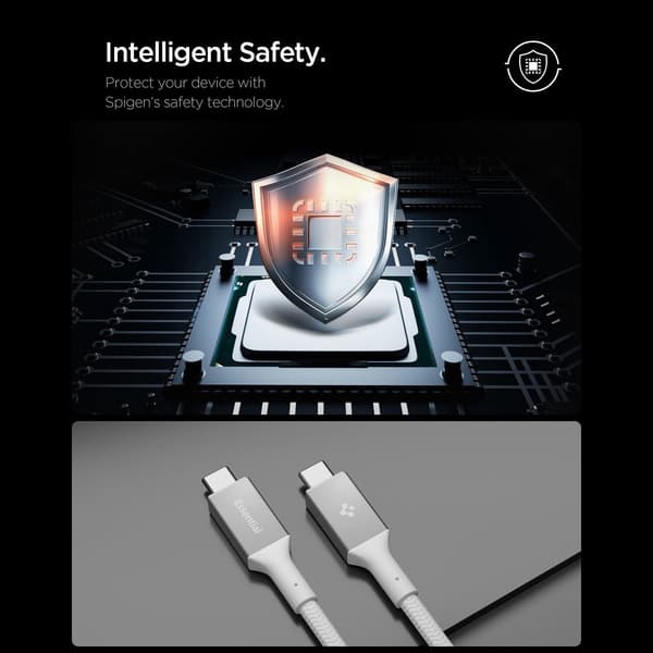 Spigen EB10015CC Essential USB-C-kabel 100W 1.5m - Vit Vit