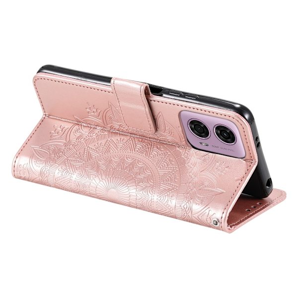 SKALO Motorola Moto G85 5G Mandala lompakkokotelo - Ruusukulta Pink gold