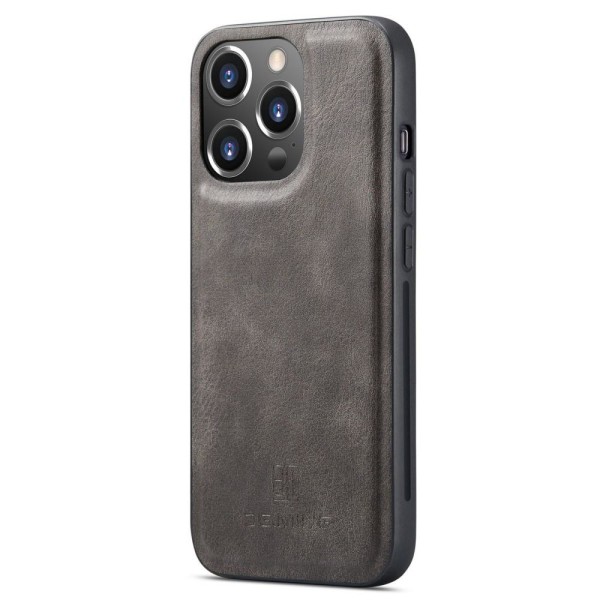 DG MING iPhone 15 Pro Max 2-i-1 Magnet Plånboksfodral - Grå grå