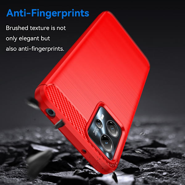 SKALO Motorola Moto G23 4G Armor Carbon Stöttåligt TPU-skal - Fler färger Röd