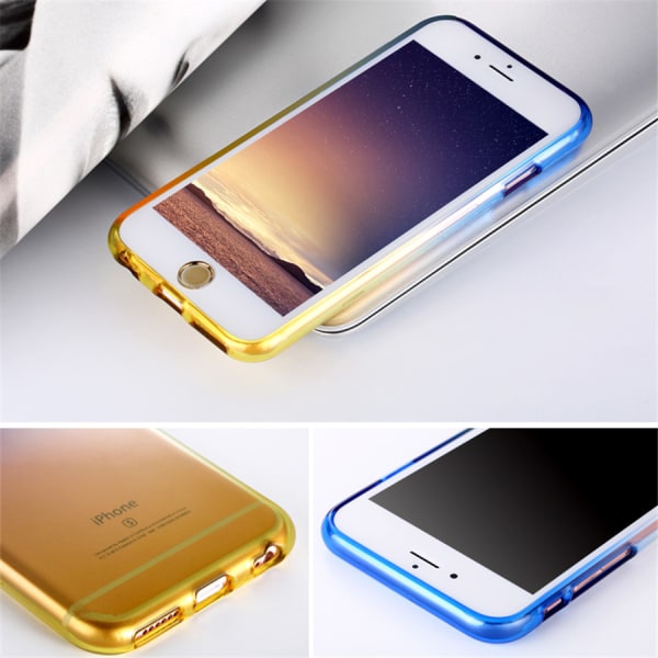 Gradient färgade Silikon TPU-Skal till iPhone 6/6S - Olika färger MultiColor Gul/Rosa
