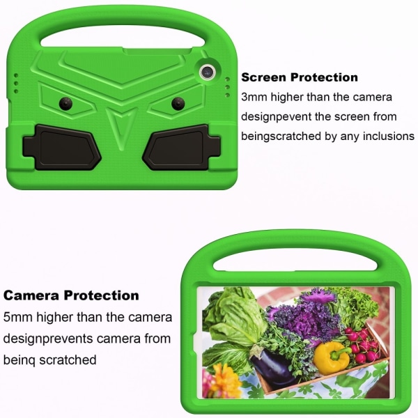 SKALO Samsung Tab A9 Lapsikuori kahvalla ja jalustalla - Vihreä Green