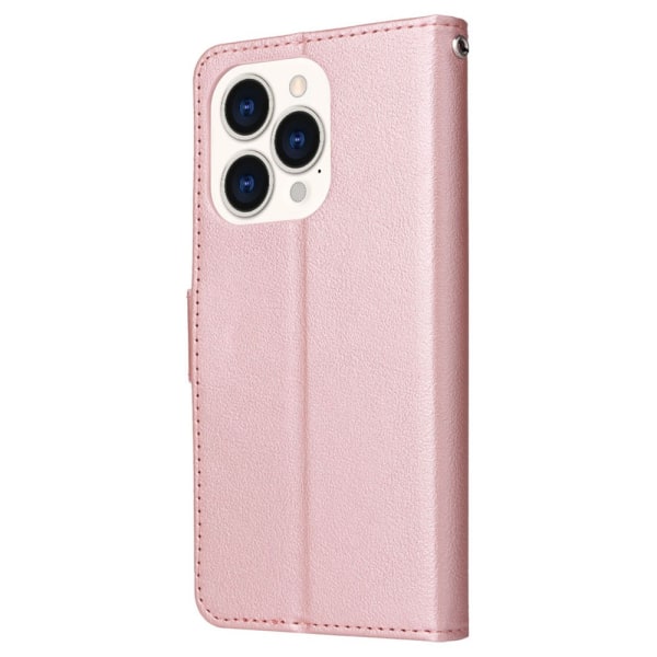 SKALO iPhone 15 Plus Plånboksfodral i PU-Läder - Roséguld Rosa guld