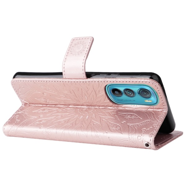 SKALO Motorola Edge 30 5G Mandala Flip Cover - Rosa guld Pink gold