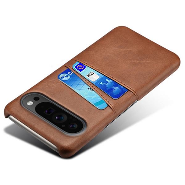 SKALO Google Pixel 9 Pro XL PU-læder Cover med Pung - Brun Brown
