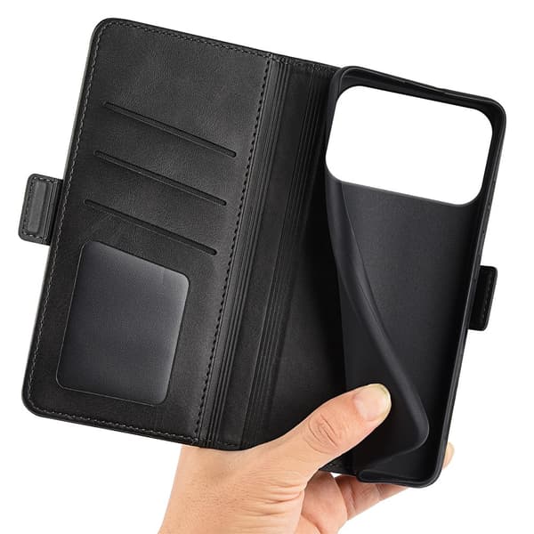 SKALO Premium ID Flip Cover til iPhone 18 Pro Max - Sort Black