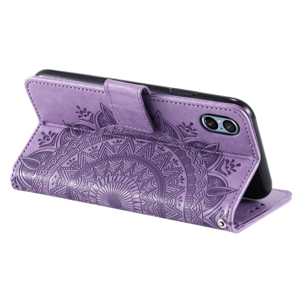SKALO Sony Xperia 5 V Mandala lompakkokotelo - Violetti Purple