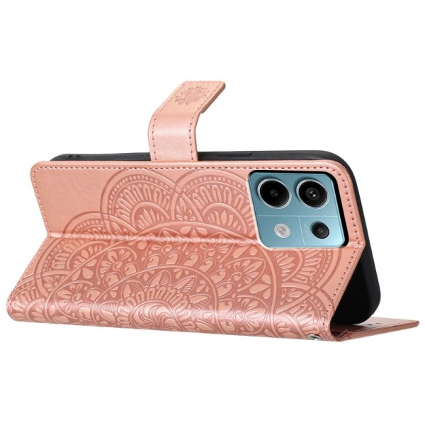 SKALO Xiaomi Redmi Note 13 Pro 5G Mandala Flip Cover - Rosa guld Pink gold