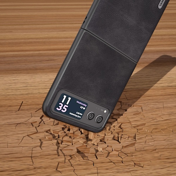 SKALO Motorola Razr 40 5G ABEEL PU-Läder Fold Skal - Svart Svart