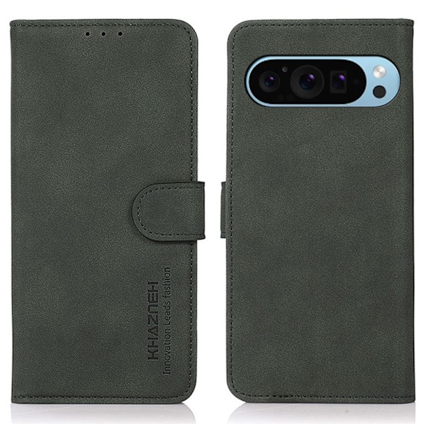 SKALO Google Pixel 9/9 Pro KHAZNEH Lompakkokotelo PU-nahasta - Vihreä Green