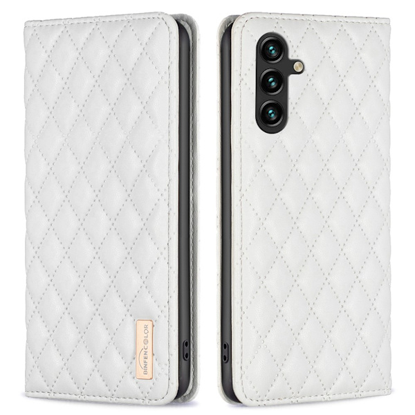 SKALO Samsung A15 4G BINFEN COLOR Big Wallet Quilted Flip Cover - Hvid White