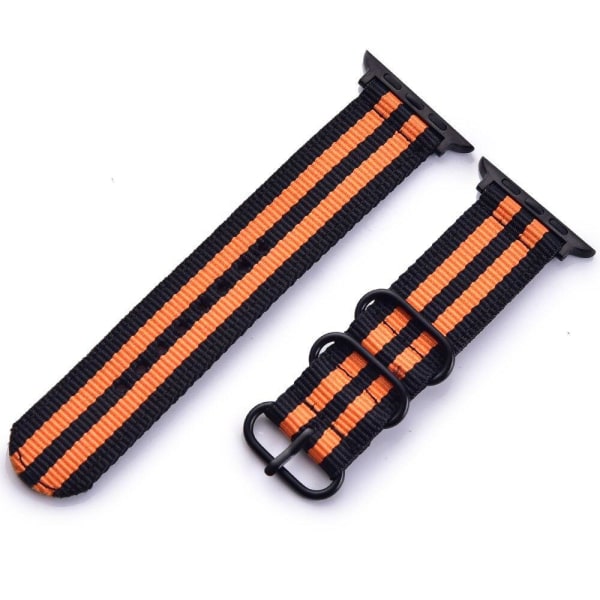 SKALO Nato-armband Nylon Apple Watch Series 1-3 38mm - Fler färger Svart-Orange