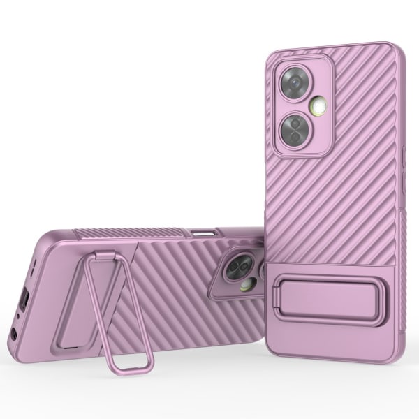 SKALO OnePlus Nord CE 3 Lite 5G Twill 2.0 TPU-Cover med rack - L Purple