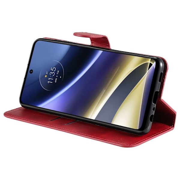 SKALO Moto G51 Klassiskt Plånboksfodral - Röd Red