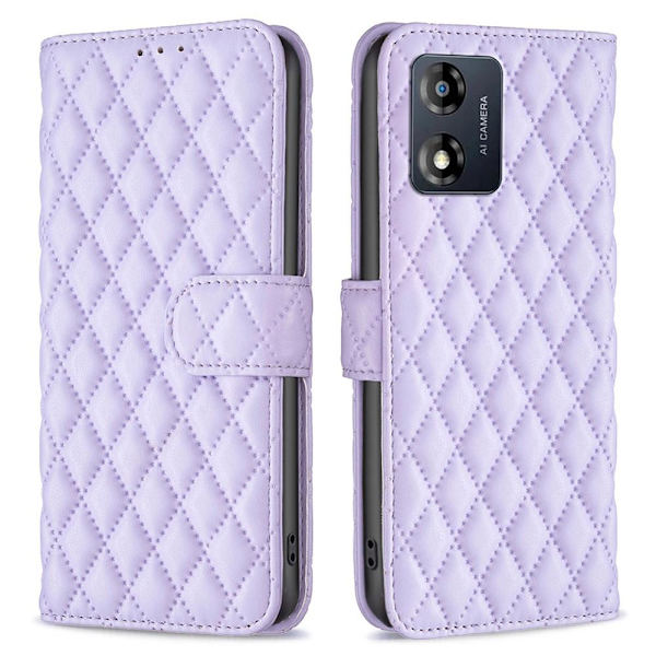 SKALO Motorola Moto E13 4G BINFEN COLOR Tikattu Lompakko - Violetti Purple