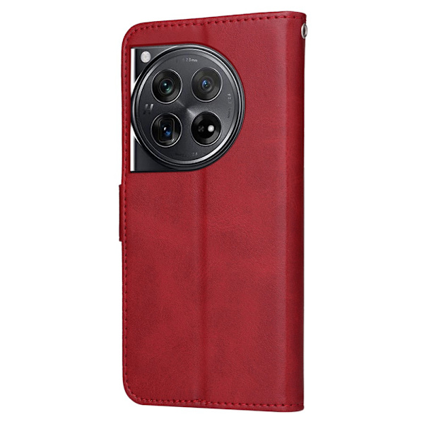 SKALO OnePlus 12 5G PU-læder Pungetui - Vælg farve Red