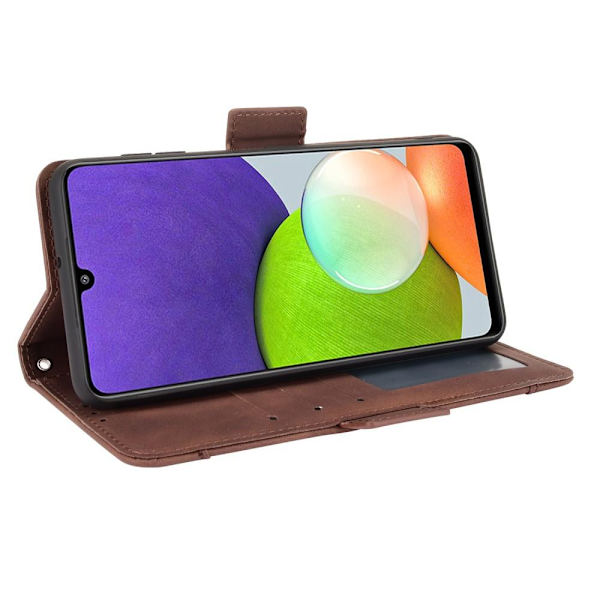SKALO Samsung A22 4G 6-FACK Plånboksfodral - Brun Brown