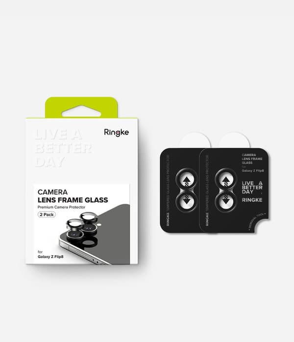 2-PAK Ringke Camera Frame Protector Kamerabeskyttelse til Samsung Galaxy Z Flip8 - Sort Black