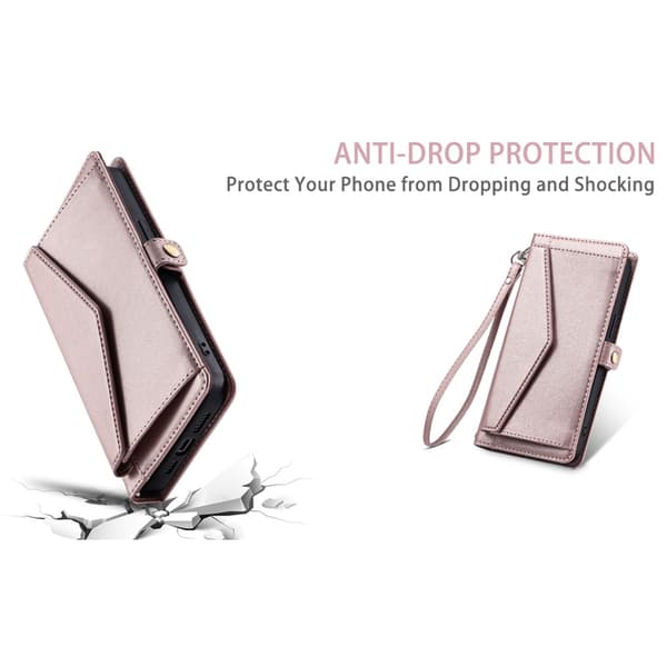 SKALO iPhone 16 Evelope Clutch 5-RUM - Rosa guld Pink gold