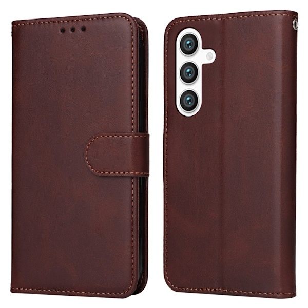 SKALO Samsung S25 PU-læder Flip Cover - Vælg farve Brown