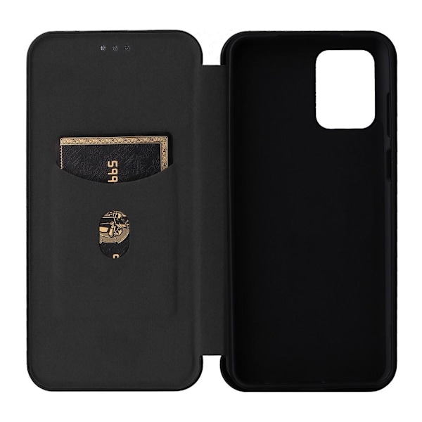 SKALO Motorola Moto G73 5G Carbon Fiber Pungetui - Sort Black