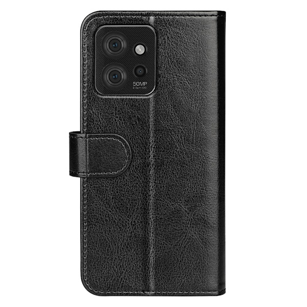 SKALO Motorola ThinkPhone 5G Crazy Horse Pungetui PU læder - Sort Black