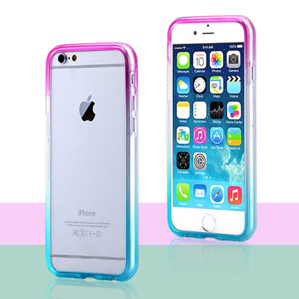 Gradient farvet Bumper til iPhone 6 / 6S - Forskellige farver MultiColor Blå/Gul