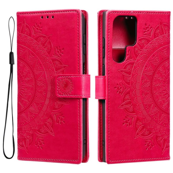 SKALO Samsung S22 Ultra Mandala Pung Taske - Rød Red